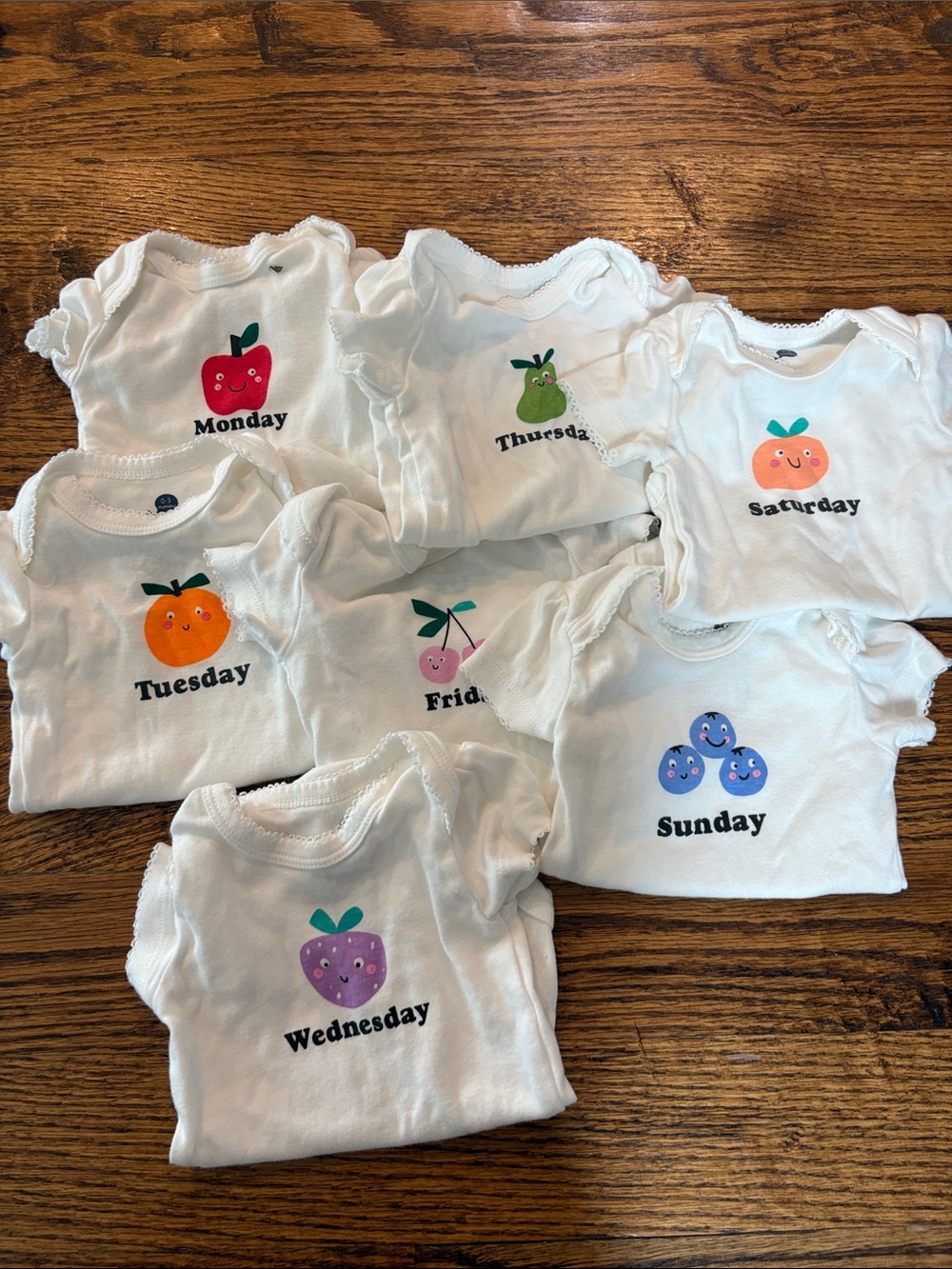 7 days of baby onesies body suits